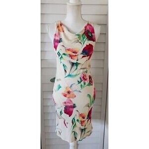 United Colors of Benetton Italy Floral Sleeveless‎ Dress Scoop Neck XS